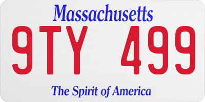 MA license plate 9TY499