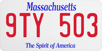 MA license plate 9TY503
