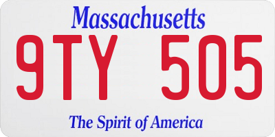 MA license plate 9TY505