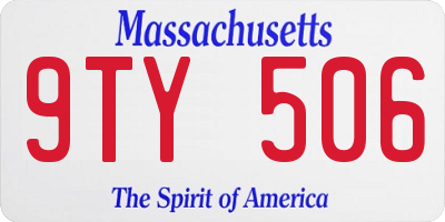 MA license plate 9TY506