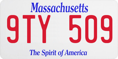 MA license plate 9TY509