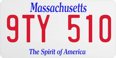 MA license plate 9TY510