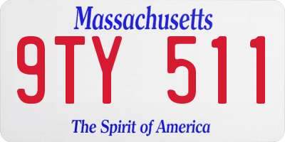 MA license plate 9TY511
