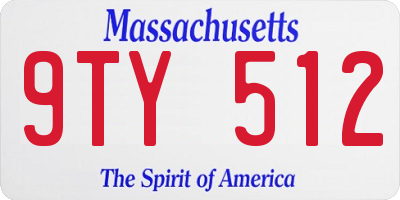 MA license plate 9TY512