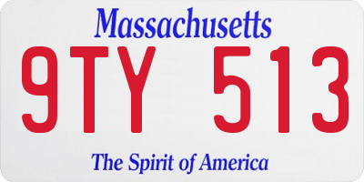 MA license plate 9TY513