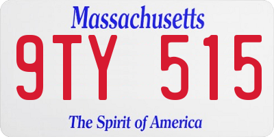 MA license plate 9TY515