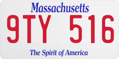 MA license plate 9TY516
