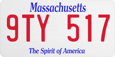 MA license plate 9TY517