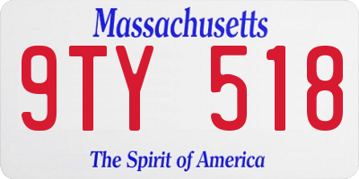 MA license plate 9TY518
