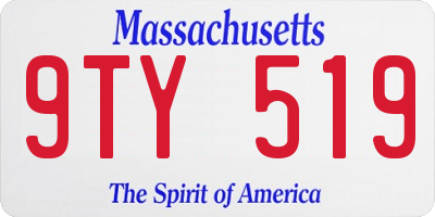 MA license plate 9TY519