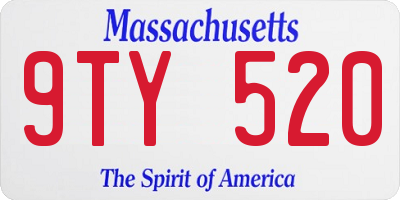 MA license plate 9TY520