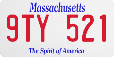 MA license plate 9TY521