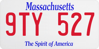 MA license plate 9TY527