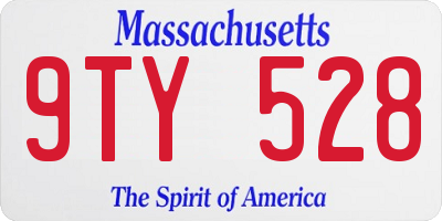 MA license plate 9TY528