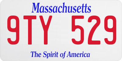 MA license plate 9TY529