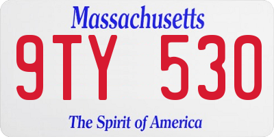 MA license plate 9TY530