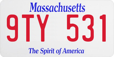 MA license plate 9TY531