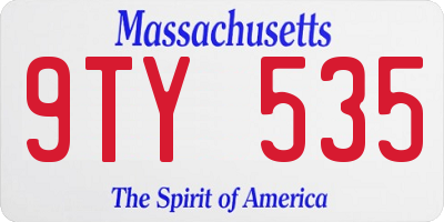 MA license plate 9TY535