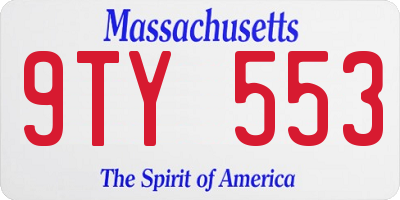 MA license plate 9TY553