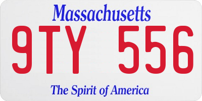 MA license plate 9TY556