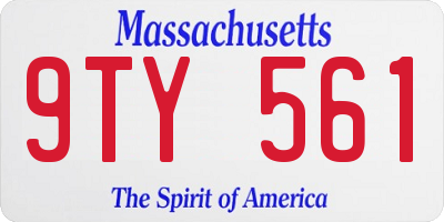 MA license plate 9TY561