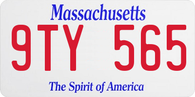 MA license plate 9TY565
