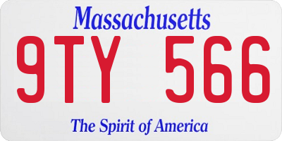 MA license plate 9TY566