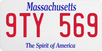 MA license plate 9TY569