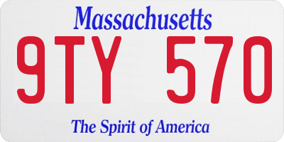 MA license plate 9TY570