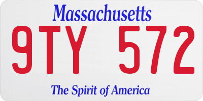 MA license plate 9TY572