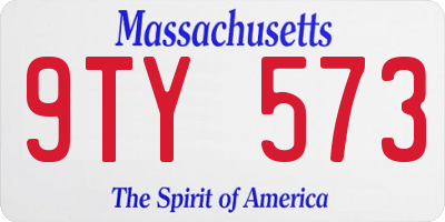 MA license plate 9TY573