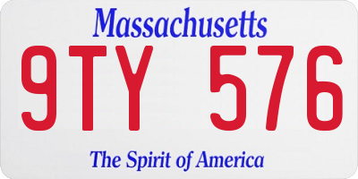 MA license plate 9TY576