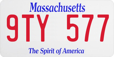 MA license plate 9TY577