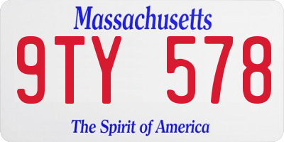 MA license plate 9TY578