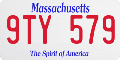 MA license plate 9TY579
