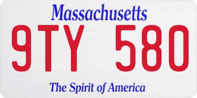 MA license plate 9TY580