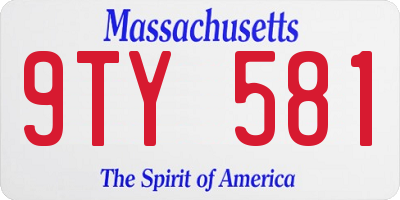 MA license plate 9TY581