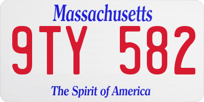 MA license plate 9TY582