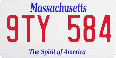 MA license plate 9TY584