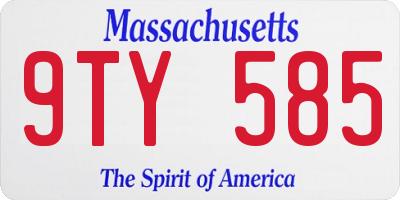 MA license plate 9TY585
