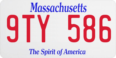 MA license plate 9TY586