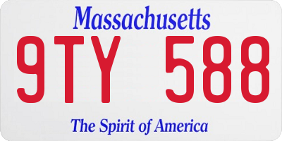 MA license plate 9TY588