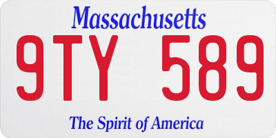 MA license plate 9TY589