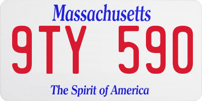 MA license plate 9TY590