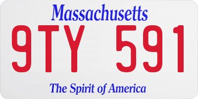 MA license plate 9TY591