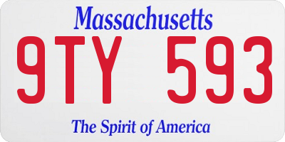 MA license plate 9TY593