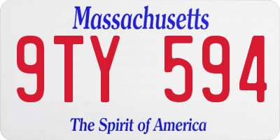 MA license plate 9TY594