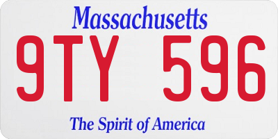 MA license plate 9TY596