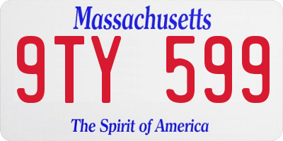 MA license plate 9TY599