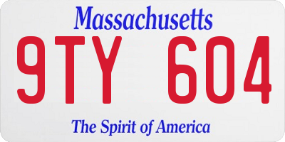 MA license plate 9TY604